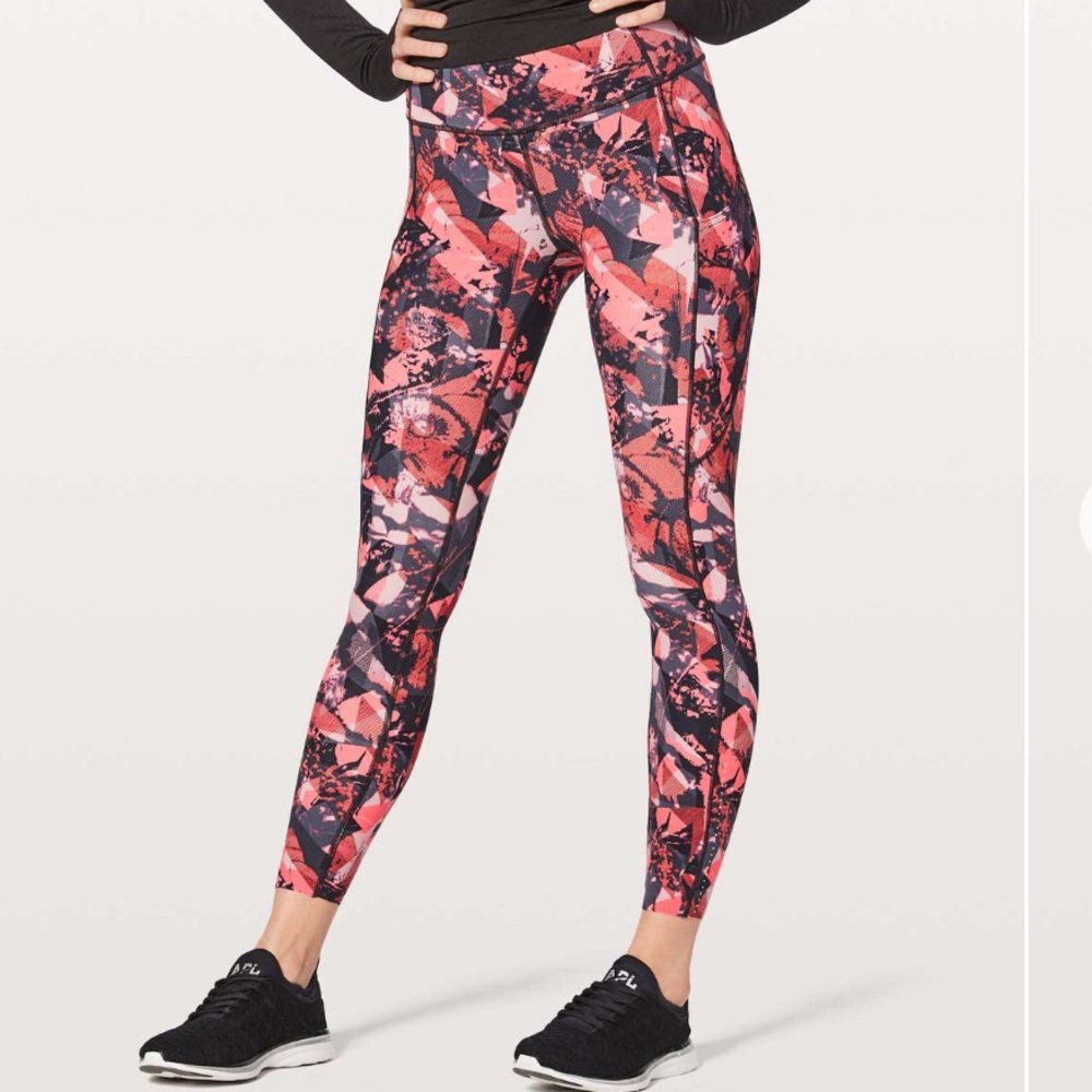 lululemon athletica Pink and Black Patterned Leggings
